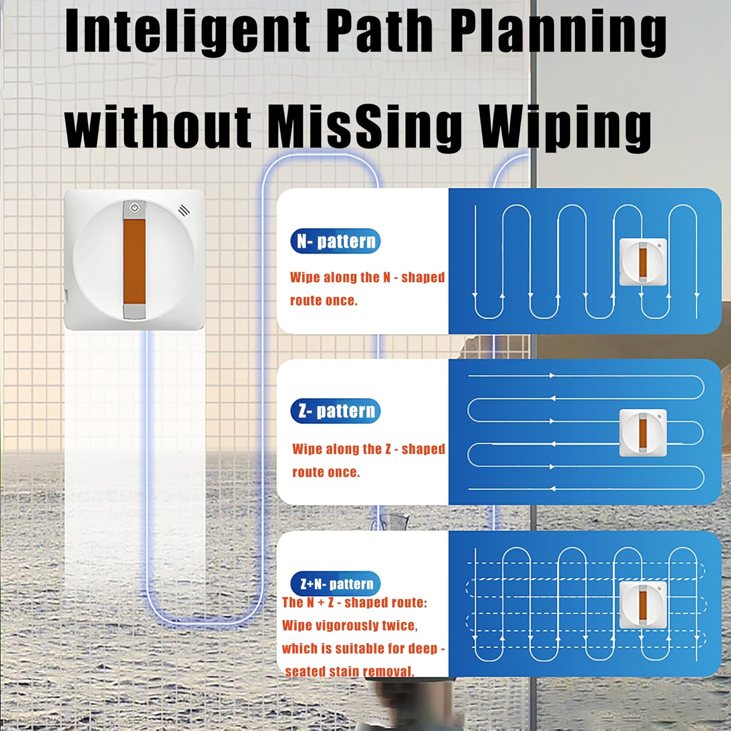 Lincinco Best Selling Window Cleaning Robot, Intelligent Cleaning with Dual Cross Water Spray Technology, Laser Sensor, App Contro