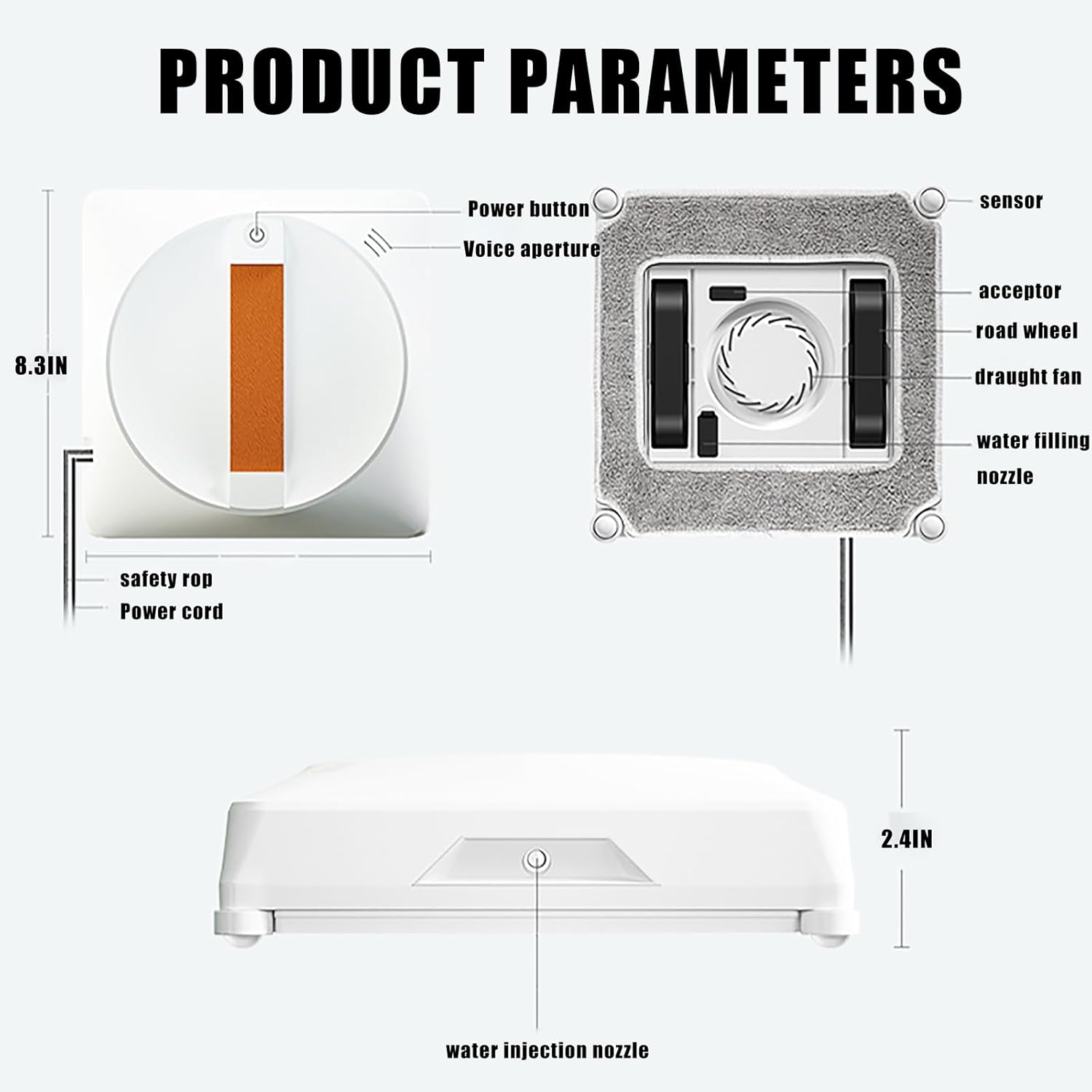 Lincinco Best Selling Window Cleaning Robot, Intelligent Cleaning with Dual Cross Water Spray Technology, Laser Sensor, App Control